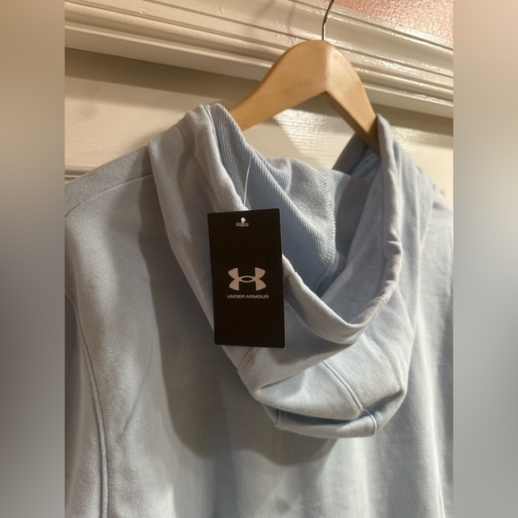 NWT Under Armour Light Blue Men’s Rival Terry Graphic Hoodie Sweatshirt Pockets - Picture 4 of 12